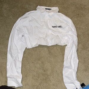 SHEIN crop top button up